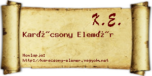 Karácsony Elemér névjegykártya