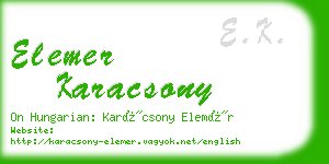 elemer karacsony business card